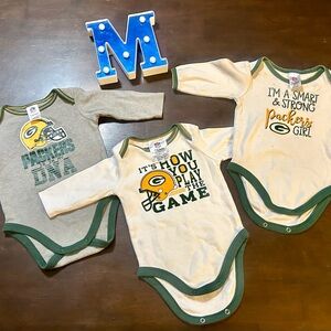 NFL Green and Cream Game Onesie Set